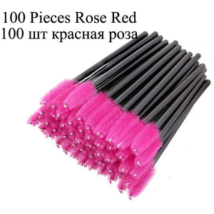 100-Pack Disposable Micro Brushes for Eyelash Extensions, Brows & Makeup