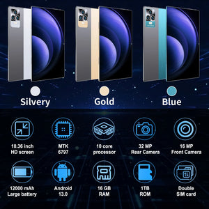 10.36" Android Tablet 5G, 16GB+1TB, 16+32MP, 12000mAh, Android 13, Dual SIM, GPS, Bluetooth, WiFi