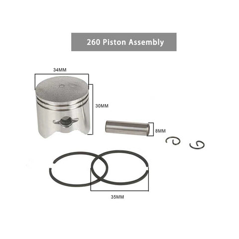 26cc 34F Lawn Mower Cylinder Parts: Piston, Ring & Pin Assembly 260