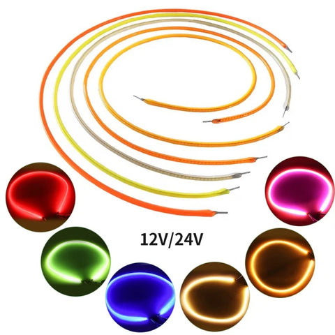 Flexible LED Filament Strip 300mm-1200mm for DIY Lamp, 12V/24V, Pink, Warm White, Red, Blue, Green