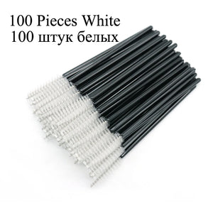 100-Pack Disposable Micro Brushes for Eyelash Extensions, Brows & Makeup