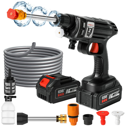 50bar Wireless High-Pressure Car Wash Gun, Foam Spray Cleaner for Auto & Home Cleaning