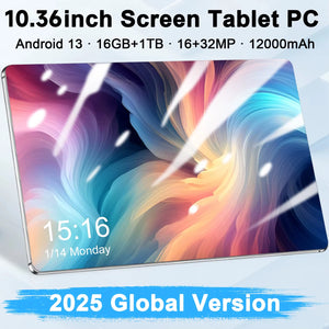 10.36" Android Tablet 5G, 16GB+1TB, 16+32MP, 12000mAh, Android 13, Dual SIM, GPS, Bluetooth, WiFi