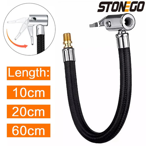 Car Tire Inflator Hose Extension Tube with Twist Lock Air Chuck Adapter