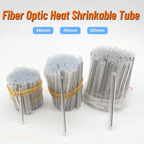 500pcs Heat Shrinkable Tubes for Fiber Optic Cable Splice Protection 40/45/60mm 1pin 2pin