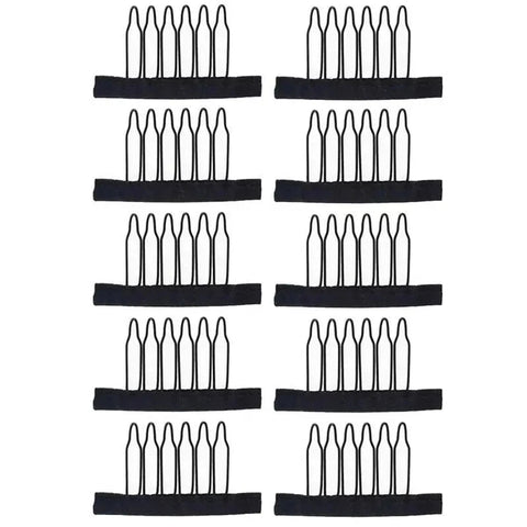 6 Teeth Wig Clips Stainless Steel & Cloth for Lace Wig Caps & Hair Extensions Accessories