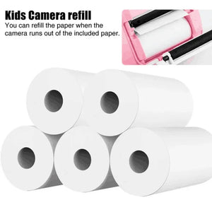 10 Rolls 57x25mm Thermal Photo Paper for Inkless Printing Cameras - White Non-Adhesive Label Rolls