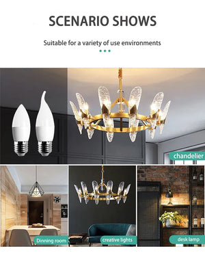 10-Pack E14 E27 LED Candle Bulbs 220V 3W-9W Chandelier Lamp Bedroom Energy Saving Decor Lights