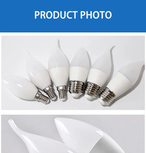 10-Pack E14 E27 LED Candle Bulbs 220V 3W-9W Chandelier Lamp Bedroom Energy Saving Decor Lights