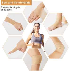 10 Rolls Elastic Breathable Self-Adhesive Bandage Tape for Sports, Finger, Wrist, Ankle, First Aid Wrap, Beige