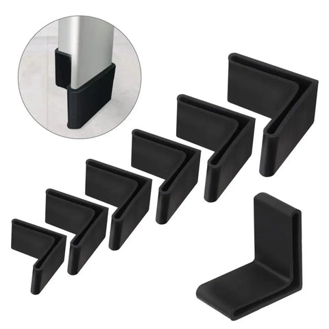 4pcs L Type Iron Bed Foot Cover Pads Protective Rubber Sleeve for Slotted Angle Bar Shelves