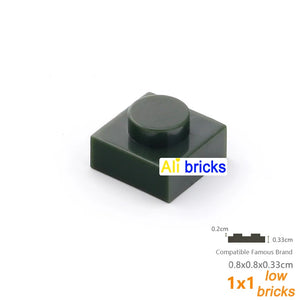 100pcs 1x1 Building Block Plates for Kids DIY Brick Sets STEM Learning Toy