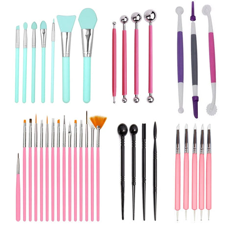 Cake Decorating Brush Kit: Icing, Flower & Pastry Tools Set (3-15pcs)