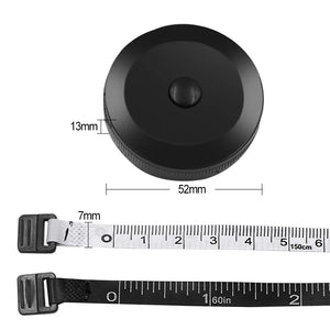 1.5m 60in Black Double Sided Auto Retractable Sewing Measuring Tape Flexible Tool
