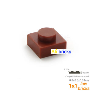 100pcs 1x1 Building Block Plates for Kids DIY Brick Sets STEM Learning Toy