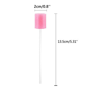 100-Pack Soft Disposable Oral Swabs - Sponge Sticks for Mouth & Dental Care