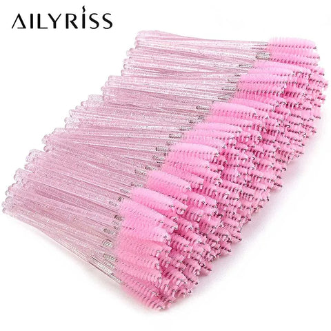 50-Pack Disposable Mascara & Eyebrow Brushes for Makeup Application