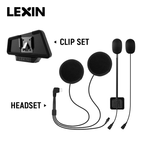 Bluetooth Motorcycle Helmet Intercom Headset with Metal Clip Accessories, Compatible with LX-B4FM Pro