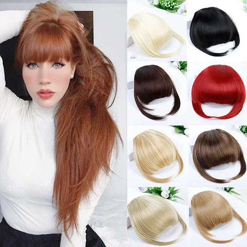 Blonde Clip-In Bangs Synthetic Heat Resistant Fringe Hair Extension – Natural Look Wig Clips