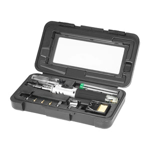 10-in-1 Portable Butane Gas Soldering Iron Kit with Automatic Ignition Torch & Welding Tool Set
