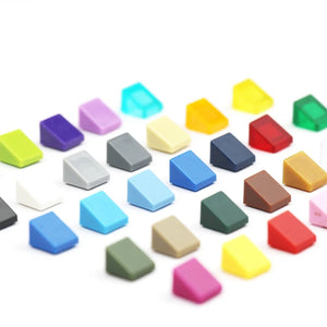 100pcs Colorful 1x1x2/3 Slope Bricks Set - DIY Building Blocks Toy for Kids