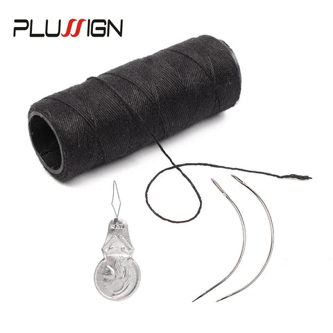Curved Needle for Wig Making & Weaving Thread 50M Black - DIY Dreadlock Sewing Tools