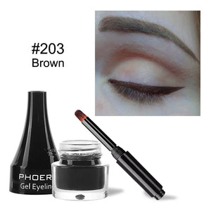 10-Color Waterproof Gel Eyeliner Set with Brush - Long-Lasting Eye Makeup Kit