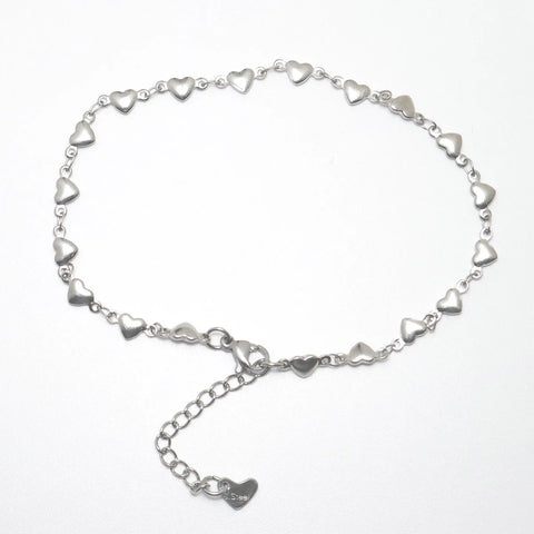 304 Stainless Steel Heart Anklet Beach Jewelry Foot Chain Fashion Accessory, 1 Piece