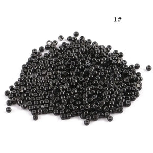 1000pcs Nano Ring Hair Extensions Micro Beads 3mm Small Silicone Links Brown