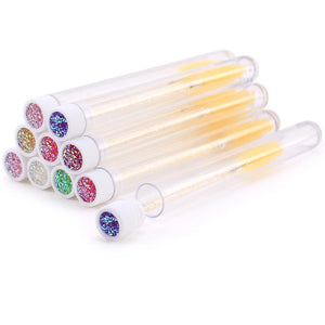 10-Pack Pink Eyelash & Brow Spoolie Brushes: Reusable for Extensions & Mascara