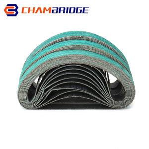 10 Pack 3/8"x13" Sanding Belts, 330mm Abrasive Tool for Wood, Metal, Furniture Polishing, Grinding, Grit 60/80/120