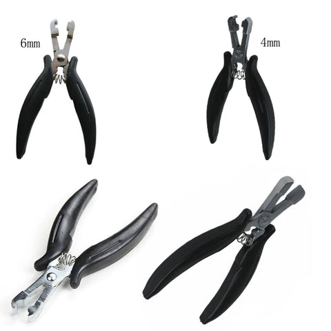 Black Handle Stainless Steel Hair Extension Pliers - Multi-Function U/I/C Tip Tool
