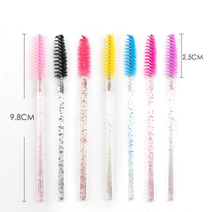 100-Pack Disposable Mascara Wands & Brow Brushes for Makeup Professionals