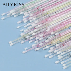 100-Pack Disposable Micro Brushes for Eyelash Extensions & Makeup Application