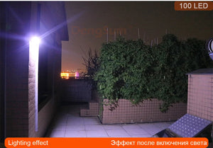 100 LED Solar Motion Sensor Street Light, Sunlight Control, 3-Sided, Outdoor Yard Path Home Garden Lamp