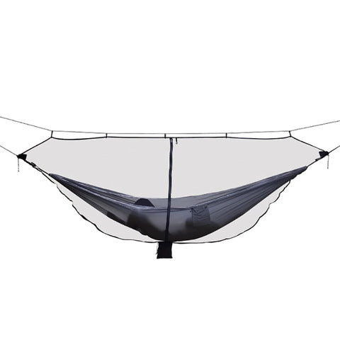 Camping Hammock Mosquito Net, 210T Nylon Mesh, Double Zipper, Includes Bag & 6m Rope