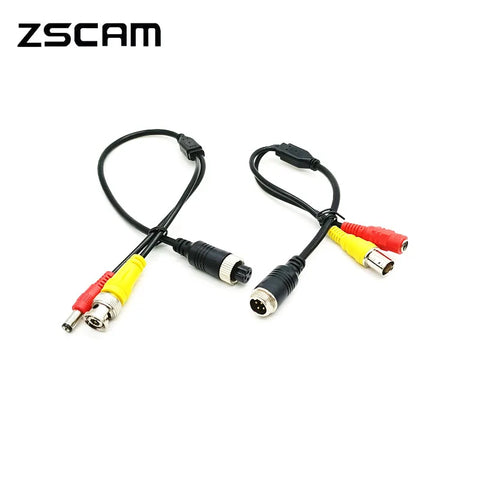 Aviation 4-Pin to BNC/DC Extension Cable Adapter for CCTV Security Camera DVR