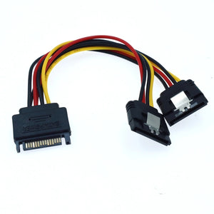 0.2m SATA 15 Pin Male to 4 Pin Female Power Adapter Cable for SSD HDD in Computer Cases