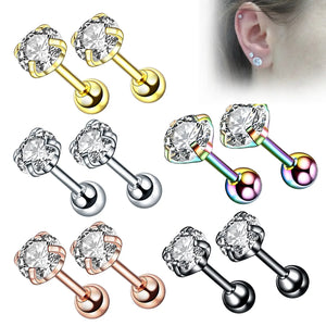 1 Pair Titanium Steel Stud Earrings Small Ball Screws Lip Piercing Body Jewelry for Men