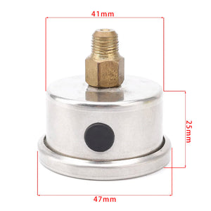 1/8 NPT Fuel Pressure Gauge 0-160 PSI Oil Liquid Filled Universal White Face Black