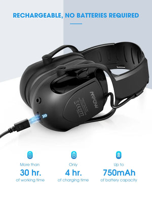 Upgraded Bluetooth Noise Reduction Ear Muffs, 29dB NRR/36dB SNR Hearing Protection, Adjustable Headphones Ear Defender