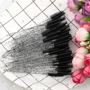 100-Pack Disposable Mascara Wands & Brow Brushes for Makeup Professionals