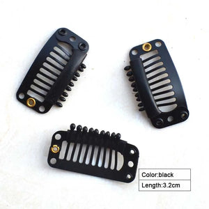 100pcs Hair Extension Clips 3.2cm 9-Teeth - Manganese Steel Salon & DIY Use