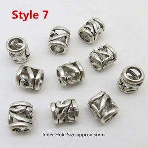 10 Styles Mini Hair Braid Beads Rings Tube Dreadlock Accessories for Men Women 10pcs/pack