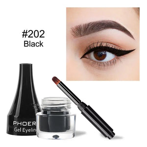 10-Color Waterproof Gel Eyeliner Set with Brush - Long-Lasting Eye Makeup Kit