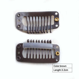 100pcs Hair Extension Clips 3.2cm 9-Teeth - Manganese Steel Salon & DIY Use