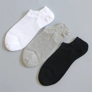 10 Pairs Men's Breathable Mesh No Show Socks - Summer Casual Thin Cotton Invisible Socks