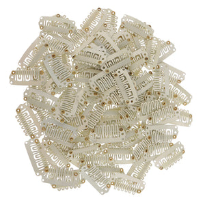100pcs 28mm Metal Hair Snap Clips for Extensions, Wigs, Wefts, U-Shape Clip-on Hairpieces