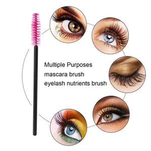 100-Pack Disposable Micro Brushes for Eyelash Extensions, Brows & Makeup