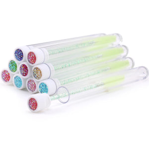 10-Pack Pink Eyelash & Brow Spoolie Brushes: Reusable for Extensions & Mascara